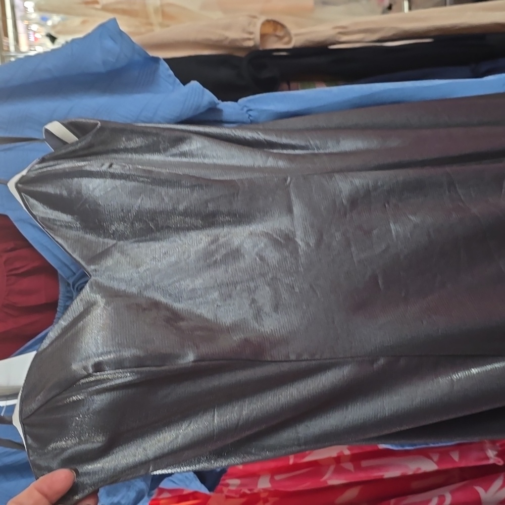 Metallic Slate Prom Dress